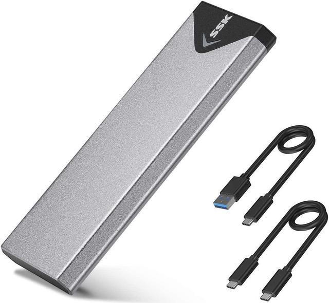 Main image of Aluminum M.2 NVME SATA SSD Enclosure Adapter USB 3.2 Gen 2 (10 Gbps) to NVME PCI-E SATA M-Key/(B+M) Key Solid State Drive External Enclosure Support UASP Trim for NVME/SATA SSDs 2242/2260/2280