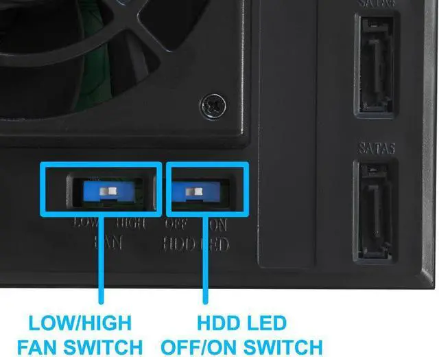 Alt view image 5 of 7 - Kingwin Hard Drive Enclosure for Computer PC Case Internal 5 Bay Hot Swap for 3.5 HDD SSD, SATA Backplane Aluminum Trayless Mobile Rack, Support SATA I/II/III & SAS I/II 6 Gbps Performance