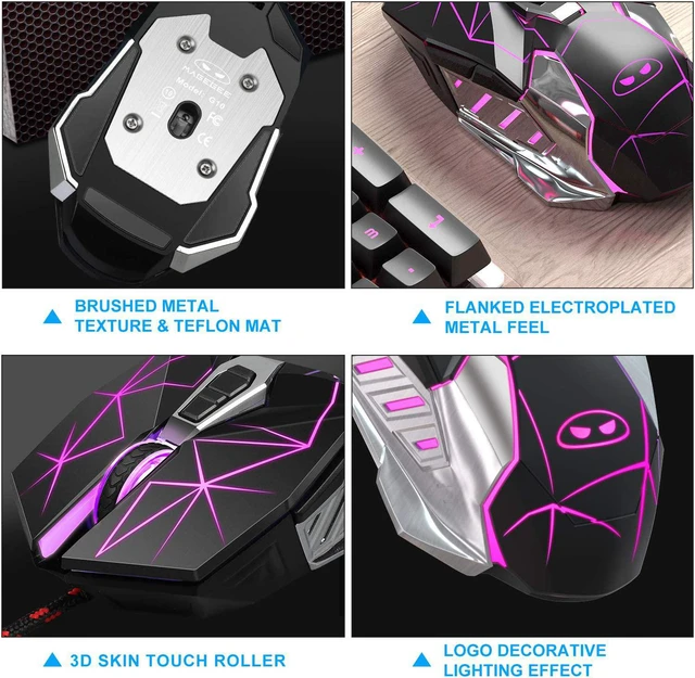 Alt view image 7 of 7 - MageGee G10 Gaming Mouse Wired, 7 Colors Breathing LED Backlit Gaming Mouse, 6 Adjustable Speeds, Ergonomic Optical Computer Mouse with 7 Buttons for Windows PC Gamers