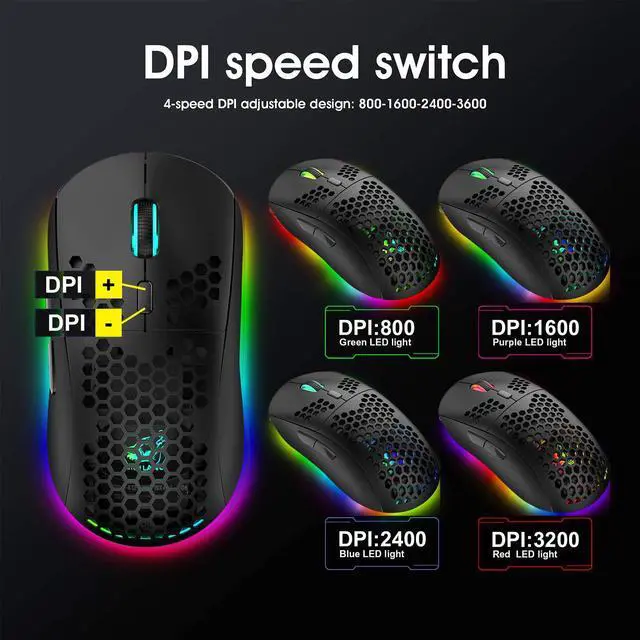 Alt view image 6 of 7 - Wireless Gaming Keyboard and Mouse Combo, 2200mAh Mini 61 Keys Mechanical Feeling Keyboard with Bluetooth 5.1&2.4G Wireless Dual Modes,RGB Backlit Lightweight Gaming Mouse for PC/Gamer (Black)