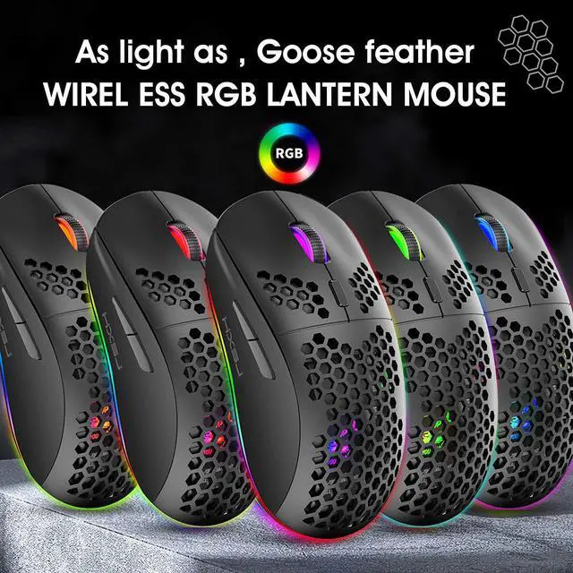 Alt view image 5 of 7 - Wireless Gaming Keyboard and Mouse Combo, 2200mAh Mini 61 Keys Mechanical Feeling Keyboard with Bluetooth 5.1&2.4G Wireless Dual Modes,RGB Backlit Lightweight Gaming Mouse for PC/Gamer (Black)