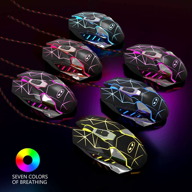 Alt view image 6 of 7 - MageGee G10 Gaming Mouse Wired, 7 Colors Breathing LED Backlit Gaming Mouse, 6 Adjustable Speeds, Ergonomic Optical Computer Mouse with 7 Buttons for Windows PC Gamers