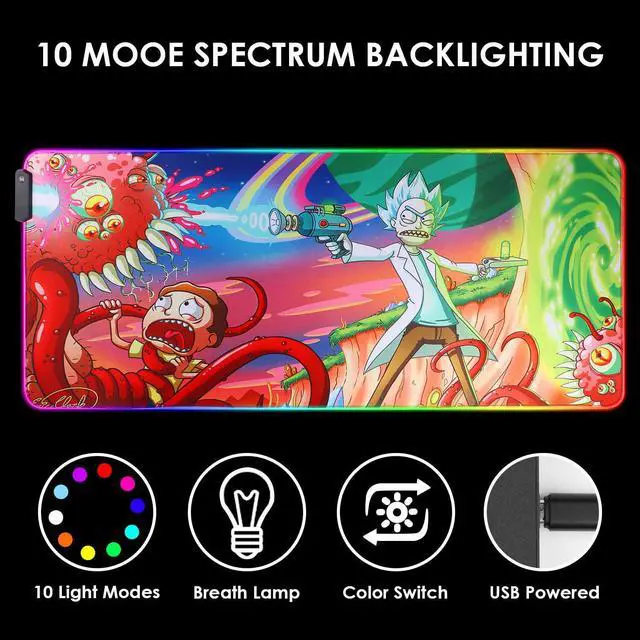 Alt view image 2 of 5 - RGB Gaming Mouse Pad Large - Soft RGB Mouse Mat Oversize Glowing Led Extended Mousepad USB Powered Computer Keyboard Mouse Pad Lighted PC Gaming Mouse mat with Non-Slip Rubber Base 9040 dagun
