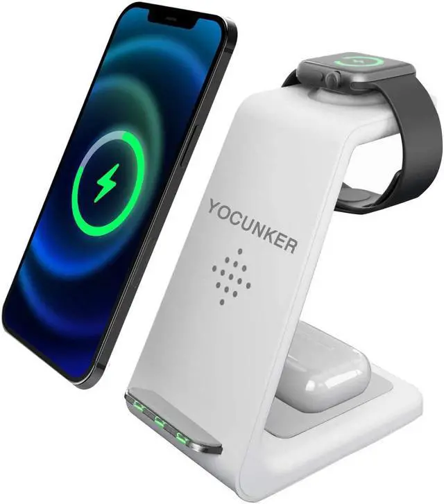Main image of Wireless Charger Stand 3 in 1 Wireless Charging Station for Apple Watch SE/6/5/4/3/2 Airpods 2/ Pro Premium Qi-Certified Fast Cordless Charger for iPhone 12/11/Xs/X Max/XR/X/8/8Plus/Samsung S9/Note9