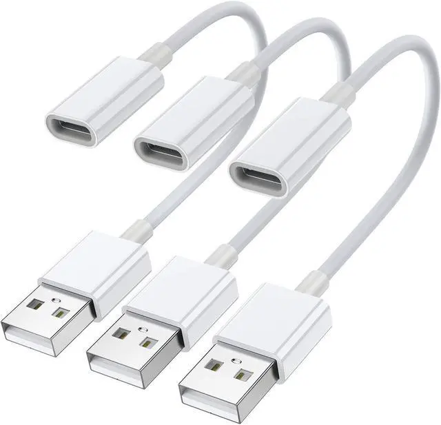 Main image of USB C Female to USB Male Adapter (3-Pack) Type C to USB A Charger Cable Adapter Compatible with iPhone 16 15 Pro 13 12 Plus Max iPad  Galaxy Note 10 S23 S22 S21 Plus Google Pixel(White)