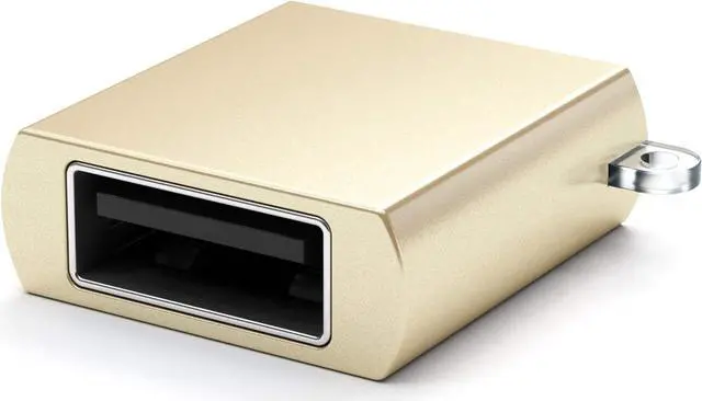Alt view image 2 of 6 - USB-C to USB-A Adapter USB C Male to USB A 3.0 Female Connector USBC to USBA Converter Compatible with MacBook Pro/Air iPad Pro/Air/Mini for Type-C Laptops Tablets Phones (Gold)