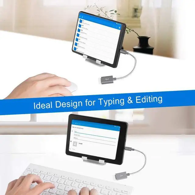 Alt view image 3 of 6 - CableCreation Micro USB 2.0 OTG Cable Braided On The Go Adapter Micro USB Male to USB Female Compatible with Samsung S7, Flash Drive, Mouse, Keyboard, Game Controller, Aluminum Space Gray