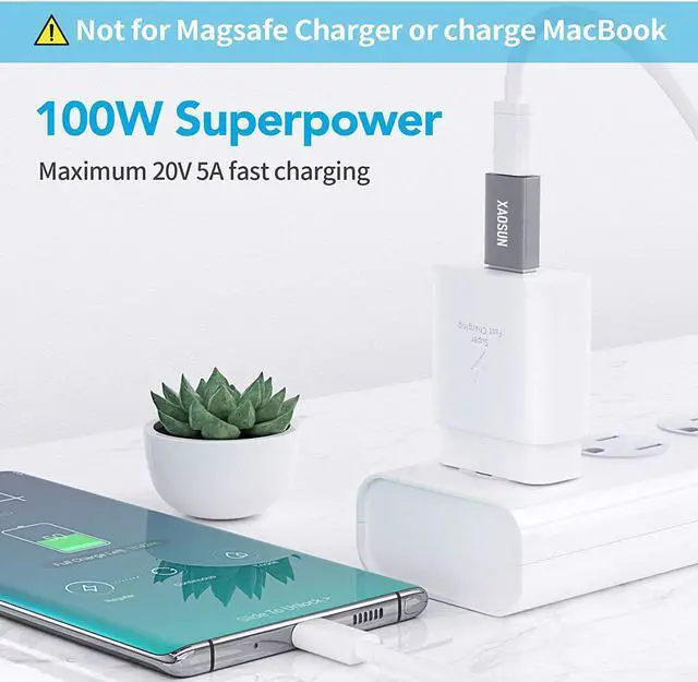 Alt view image 3 of 7 - [10Gbps] USB C Female to USB Male Adapter (2-Pack) 3.1 USB A to C Adapter One-Sided SuperSpeed Data Sync & 100W Fast Charging for iPhone 15 Plus Pro Max Laptop Charger Quest Link etc.