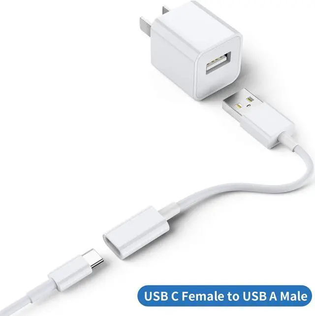 Alt view image 3 of 6 - USB C Female to USB Male Adapter (3-Pack) Type C to USB A Charger Cable Adapter Compatible with iPhone 16 15 Pro 13 12 Plus Max iPad  Galaxy Note 10 S23 S22 S21 Plus Google Pixel(White)
