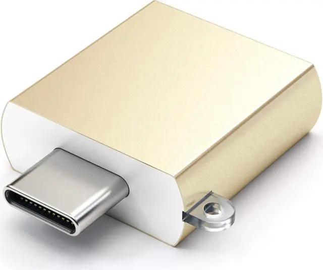Alt view image 3 of 6 - USB-C to USB-A Adapter USB C Male to USB A 3.0 Female Connector USBC to USBA Converter Compatible with MacBook Pro/Air iPad Pro/Air/Mini for Type-C Laptops Tablets Phones (Gold)