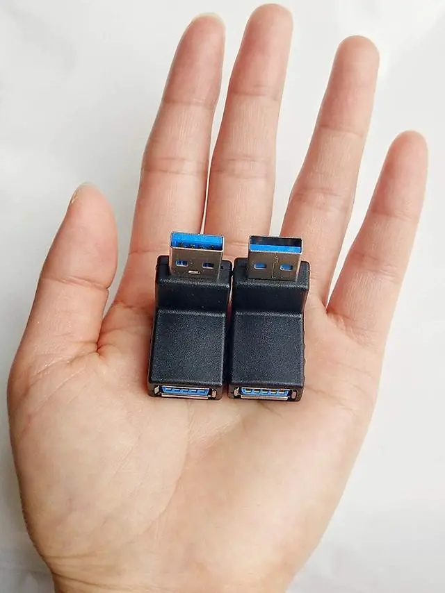 Alt view image 5 of 5 - USB 3.0 Male to Female Right Angle Adapter 90 Degree USB Upward and Downward Connector