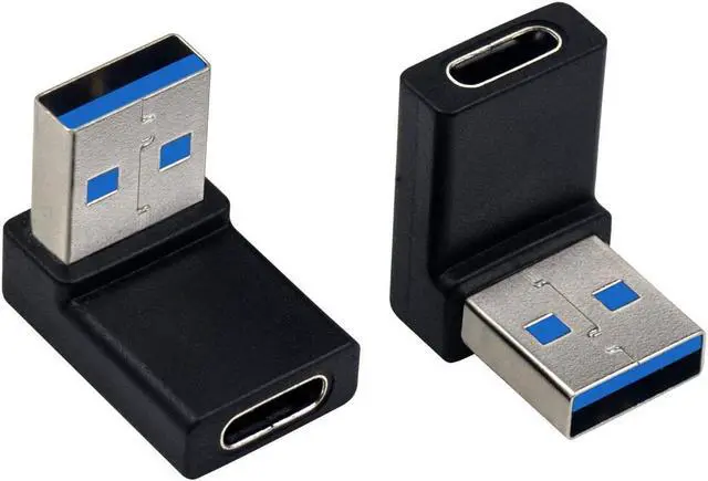 Alt view image 5 of 6 - Duttek USB C to USB Adapter USB 3.0 to USB C Adapter 90 Degree Angled USB 3.0 Male to USB C Female Adapter Compatible with iPhone 11/Samsung Galaxy S20/A20e/Huawei/Moto/Google Pixel etc. 2 Pack