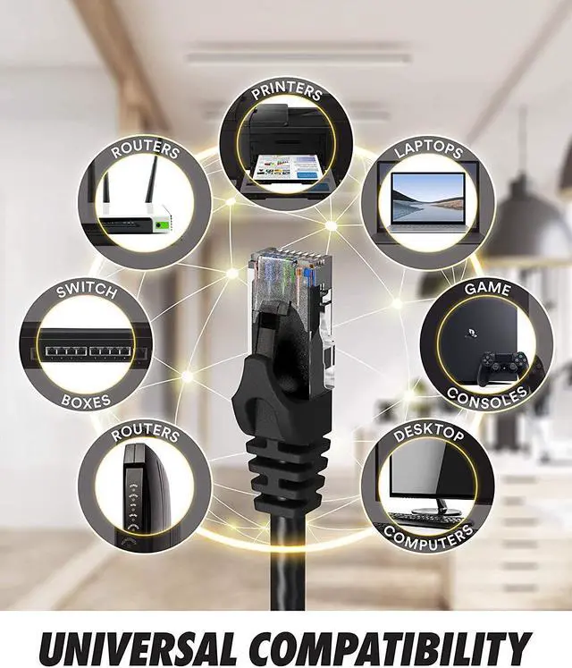 Alt view image 4 of 7 - Cat6 Ethernet Cable - 6 ft 10-Pack (1.8m) Cat 6 RJ45, LAN, Utp, Network, Patch, Internet Cable - 6 feet