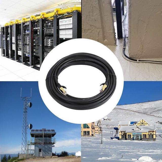 Alt view image 7 of 7 - DbillionDa Cat8 Ethernet Cable, Outdoor&Indoor, 40FT Heavy Duty Direct Burial High Speed 26AWG Cat8 LAN Network Cable 40Gbps, 2000Mhz with Gold Plated RJ45 Connector, Weatherproof for Router/Gaming