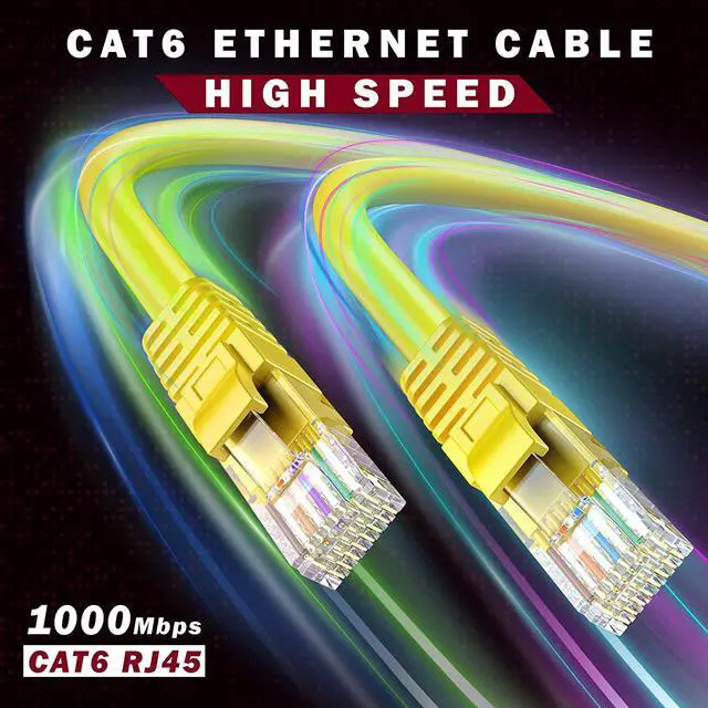 Alt view image 4 of 6 - Maximm Cat 6 Ethernet Cable 100 Ft, 100% Pure Copper, Cat6 Cable LAN Cable, Internet Cable, Patch Cable and Network Cable - UTP (Yellow) 100 Feet
