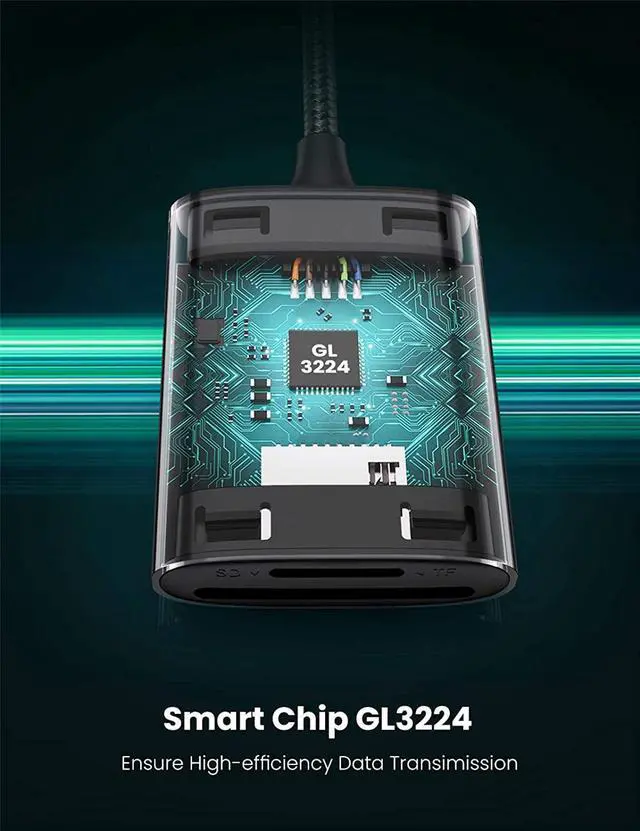 Alt view image 7 of 7 - UGREEN SD Card Reader USB 3.0 to SD TF 2-in-1 Memory Card Adapter Dual Slots for SD SDHC SDXC MMC RS-MMC Micro SD SDHC SDXC UHS-I Cards for Mac OS Windows Linux PC Laptop