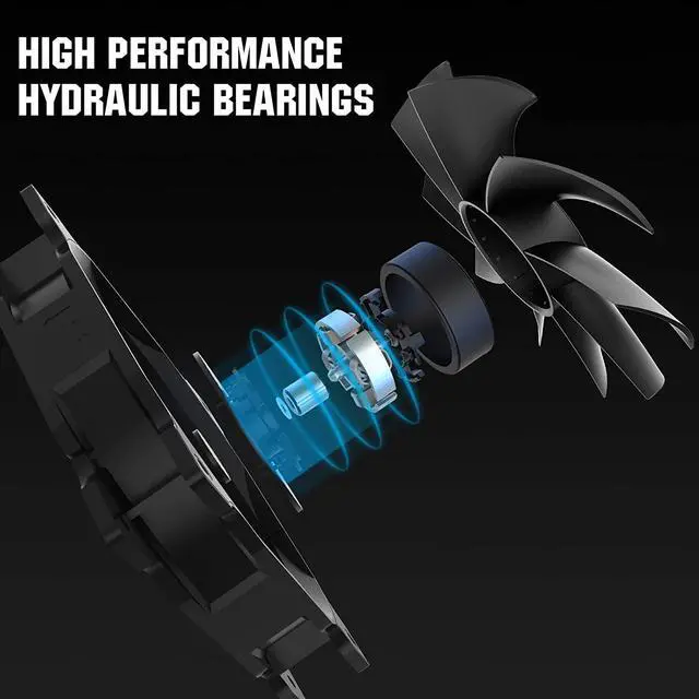 Alt view image 5 of 6 - PCCOOLER 120mm Case Fan 3 Pack Dark Night Series DN-120 High Performance Cooling PC Fans - Efficient Hydraulic Bearing - Low Vibration and Quiet Computer Fans for PC Case