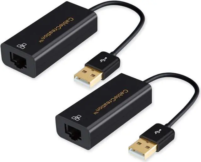 Main image of USB Ethernet Adapter (2-Pack), CableCreation USB 2.0 LAN Gigabit Adapter 10/100 Compatible with MacBook Pro, Surface Pro 2/3/5/6, Windows, mac OS etc, Black