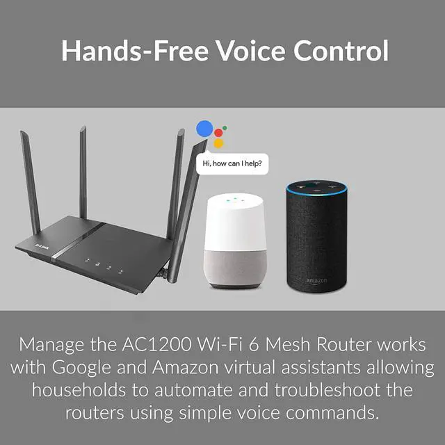 Alt view image 2 of 7 - D-Link WiFi Router AC1200 High Power Gigabit Ethernet Dual Band Mesh Wireless Internet for Home Gaming Parental Control Wi-Fi (DIR-1260)
