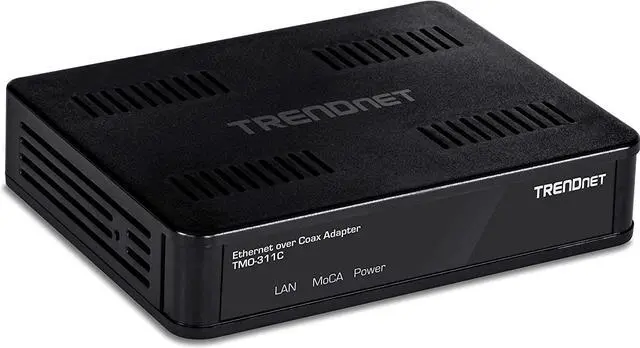 Main image of WorldwideSupermarket Ethernet Over Coax Adapter, Backward Compatible with MoCA 2.0, Gigabit LAN Port, Supports Net Throughput Up to 1Gbps, Supports Up to 16 Nodes On One Network, Black, TMO-311C