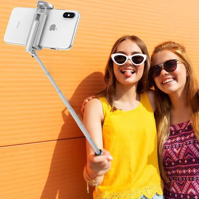 Alt view image 7 of 7 - ATUMTEK Selfie Stick Tripod, Extendable 3 in 1 Aluminum Bluetooth Selfie Stick with Wireless Remote and Tripod Stand for iPhone 16/15/14/13/12/11 Pro Max/XS Max/XS/XR/X/8/7, Samsung Smartphones White