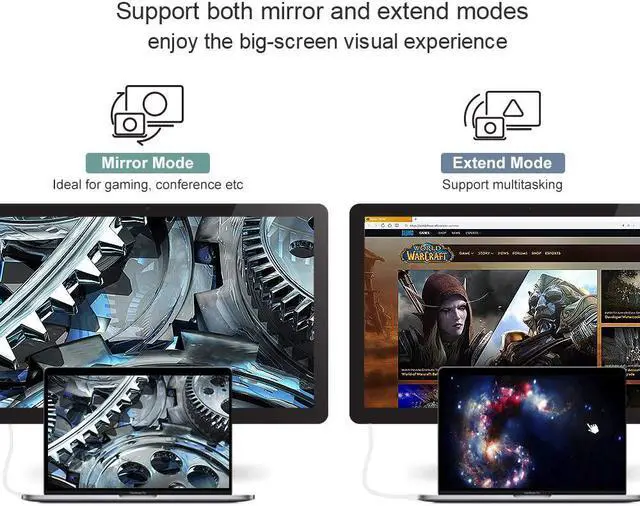 Alt view image 6 of 7 - DisplayPort to HDMI Cable, CableCreation 6ft DP 1.2 to HDMI Male to Male Adapter, 4K x 2K & 3D Audio/Video Converter, 1.8M /White