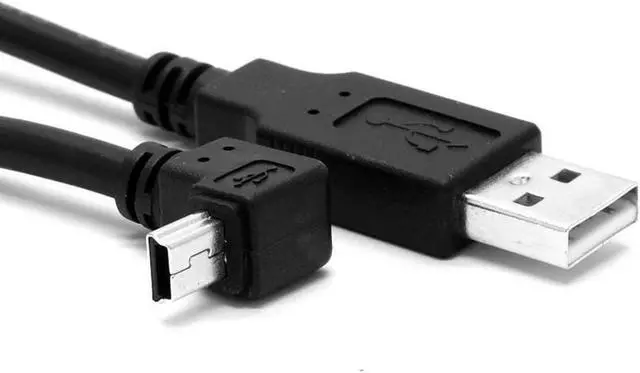 Alt view image 6 of 7 - Mini USB Cable USB 2.0 Male to Mini USB 5 Pin Male 90 Degree UP Angled Charging Data Transfer Extension Cable 0.5M