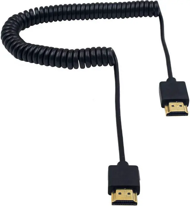 Alt view image 2 of 5 - Duttek HDMI Coiled Cable, 4K HDMI Coiled Cable, Extreme Thin HDMI Male to Male Extender Coiled Cable for 3D and 4K Ultra HD TV Stick HDMI 2.0 Cord Extension Converter (2.5M/8.2FT)