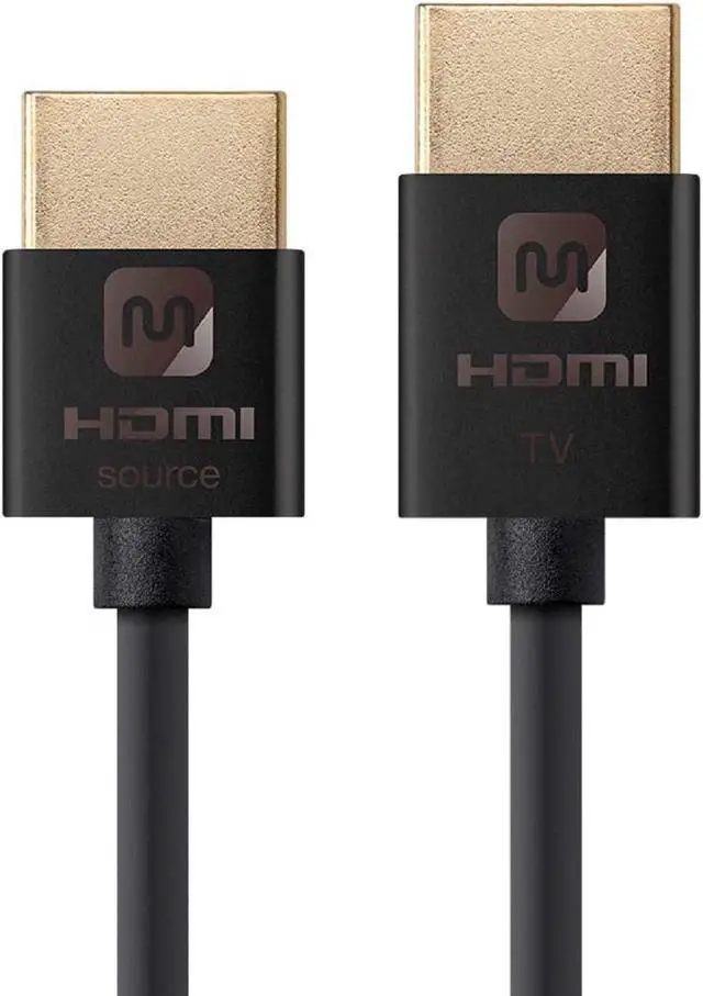 Alt view image 10 of 17 - Monoprice HDMI Cable - 6 Feet - Black | High Speed, Active Chipset, 4K@60Hz, HDR, 18Gbps, 36AWG, YUV 4:4:4 , Compatible with UHD TV and More - Ultra Slim Series