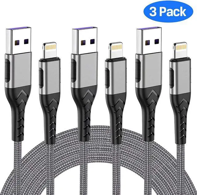 Alt view image 2 of 7 - iPhone Charger [MFi Certified] 3Pack 10FT USB A Cable for Long Lightning Charger Cable Fast iPhone Charging Cord for iPhone Xs Max/XS/XR/X/8/7/6S/6/Plus/SE/iPad(Silver)