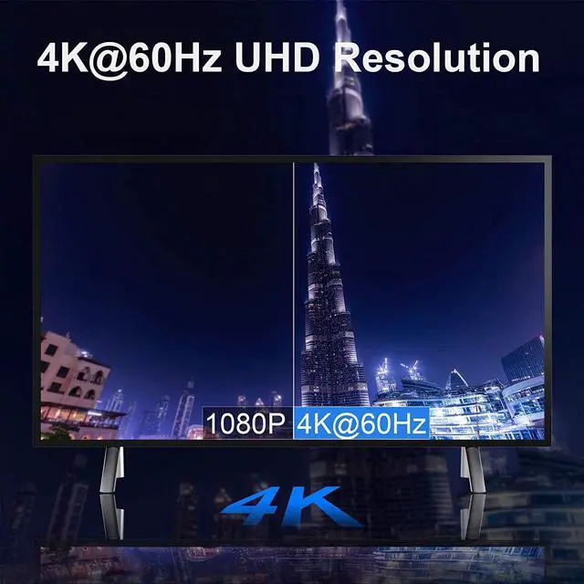 Alt view image 4 of 7 - HDMI to DisplayPort Adapter with USB Power, CableCreation 4K x 2K@60Hz HDMI Male to DP Female Adapter/Converter for Xbox One, Compliant with VESA Dual-Mode DisplayPort 1.2, HDMI 1.4