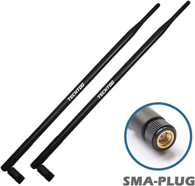 Main image of TECHTOO 9dBi WiFi Antenna with SMA Male (SMA-Plug) Connector Compatible W/Anran Haloview IP Camera & Other Wireless Security Camera Antenna - 2.4Ghz Wireless Networking Device