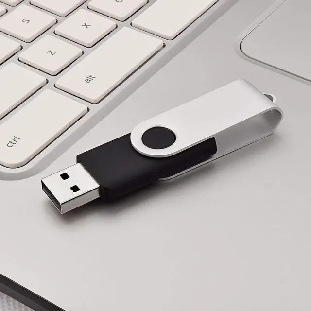 Alt view image 6 of 7 - JUANWE USB Flash Drive 128GB 2 Pack USB 2.0 Thumb Drive Fold Storage Memory Stick Swivel Keychain Design Jump Drive Black