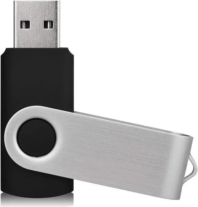 Alt view image 4 of 7 - JUANWE USB Flash Drive 128GB 2 Pack USB 2.0 Thumb Drive Fold Storage Memory Stick Swivel Keychain Design Jump Drive Black