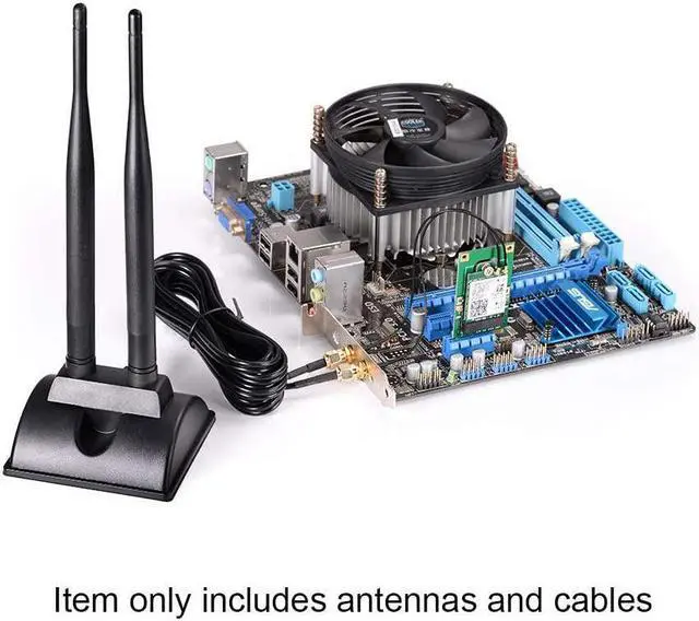 Alt view image 5 of 7 - Eightwood WiFi Antenna 6dBi 2.4GHz 5GHz Dual Band RP-SMA Male Antenna with MHF4 to RP-SMA Female Pigtail Cable (2-Pack) for PC Desktop M.2 NGFF Wireless Network Card