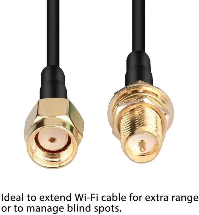 Alt view image 6 of 6 - JOINSI 5-Pack 10ft WiFi Antenna Extension Coaxial Cable RP-SMA Male to RP-SMA Female for WiFi LAN WAN Router Bridge Antenna Security IP Camera Signal Booster Repeater Wireless Network Card Adapter