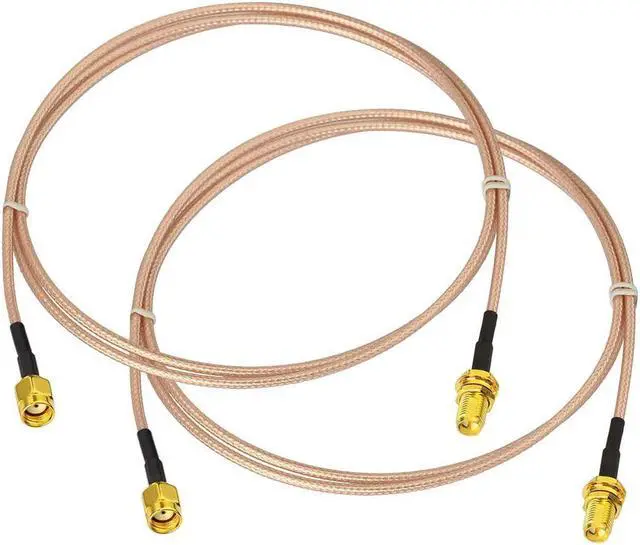 Main image of Bingfu WiFi Antenna Extension Cable (2-Pack) RP-SMA Male to RP-SMA Female Bulkhead Mount RG316 Cale 1m 3 feet for WiFi Router Security IP Camera Wireless Mini PCI Express PCIE Network Card Adapter