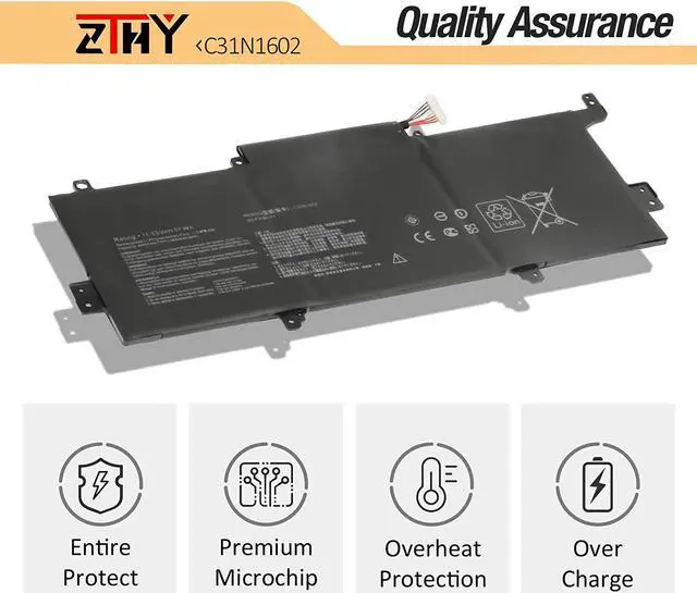 Alt view image 5 of 7 - ZTHY C31N1602 Laptop Battery Replacement for Asus ZenBook U3000U UX330 UX330U UX330UA UX330UAK UX330UA-1A UX330UA-1B UX330UA-1C UX330UA-FB018R FB161T Series C31N16O2 0B200-02090000 11.55V 57Wh