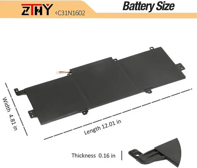 Alt view image 7 of 7 - ZTHY C31N1602 Laptop Battery Replacement for Asus ZenBook U3000U UX330 UX330U UX330UA UX330UAK UX330UA-1A UX330UA-1B UX330UA-1C UX330UA-FB018R FB161T Series C31N16O2 0B200-02090000 11.55V 57Wh