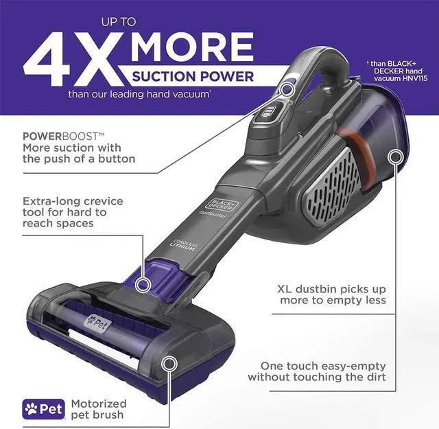 Alt view image 2 of 7 - BLACK+DECKER Dustbuster Handheld Vacuum for Pets Cordless AdvancedClean+ Gray (HHVK515JP07)