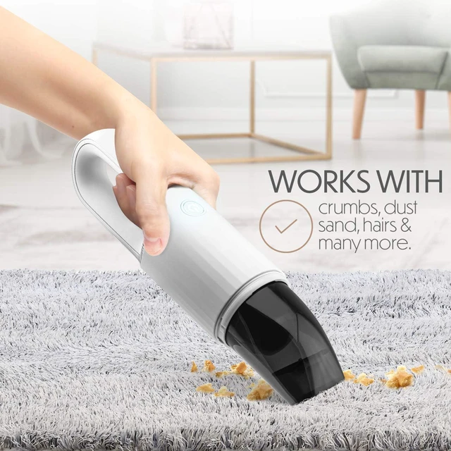 Alt view image 7 of 7 - STARUMENT Portable Hand Vacuum Cleaner Handheld Cordless Cleaner for Dust Pet Hair Dirt, Home, Car Interior, Lightweight, Easy to Use, Compact Design Battery Rechargeable with USB-C Cable White