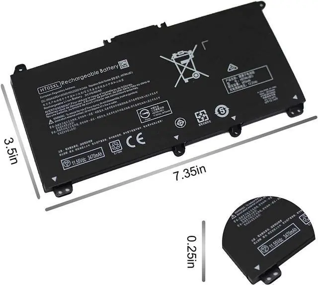 Alt view image 4 of 7 - HT03XL L11119-855 Laptop Battery for HP Pavilion 14-CE 14-CF 14-DF 15-CS 15-DA 15-DB 15-DW 17-by 17-CA Series 15-CS0053CL 15-DW0033NR 15-DA0014DX L11421-542 L11421-2C2 HSTNN-UB7J HSTNN-DB8R HT03041XL