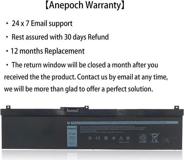 Anepoch NYFJH Laptop Battery Replacement for Dell Precision 7530 7540 7730  7740 Series NYFJH 0WNRC 00WNRC GW0K9 0GW0K9 11.4V 97Wh 8070mAh 