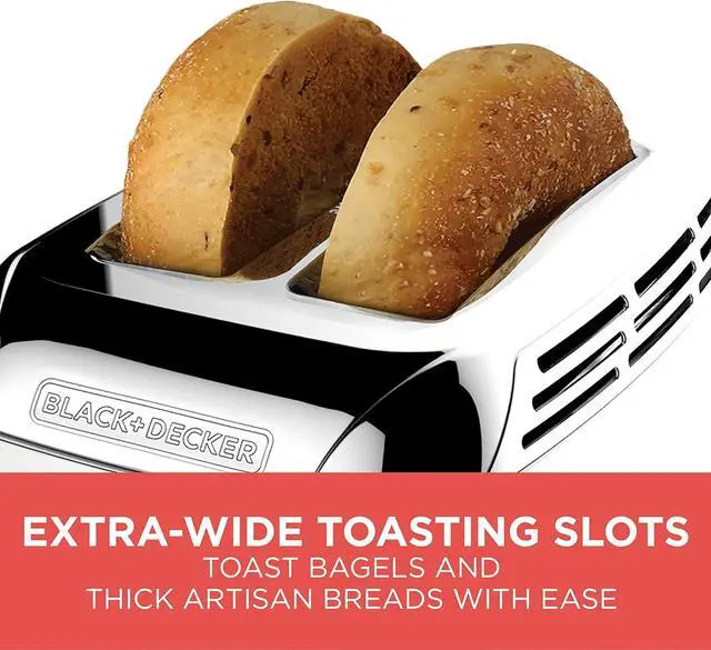 Alt view image 5 of 7 - BLACK+DECKER TR3500SD Rapid Toast 2-Slice Toaster, Stainless Steel