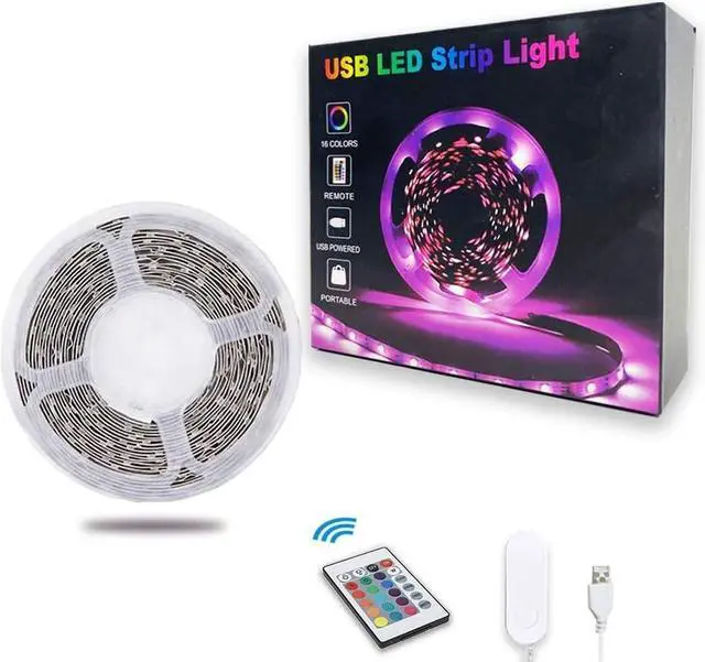 Main image of TV LED Backlights 10ft LED Strip Lights Behind TV USB Operated Color Changing for 46-65 Inch TV RGB 5050 LED Tape Lights with IR Remote Controller and Dimmable