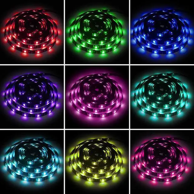 Alt view image 3 of 7 - Led Strip Lights Battery Powered RGB 2M 6.56ft Battery Operated Led Battery Lights with 3 Keys Controller Waterproof Battery Led Rope Lights for TV Bedroom Mirror PC Camping & Home Decoration