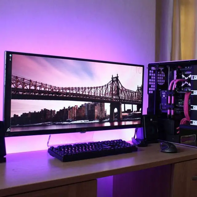 Alt view image 2 of 7 - Led Strip Lights Battery Powered RGB 2M 6.56ft Battery Operated Led Battery Lights with 3 Keys Controller Waterproof Battery Led Rope Lights for TV Bedroom Mirror PC Camping & Home Decoration