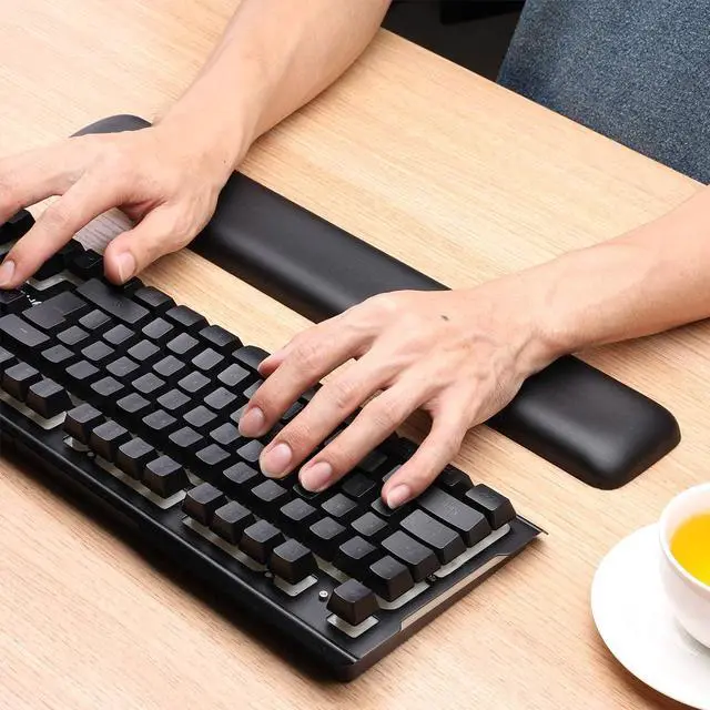 Alt view image 2 of 7 - Aelfox Leather-Gel Ergonomic Keyboard and Mouse Wrist Rest Set, Support Pad Relieve Wrist Pain for Full Size Gaming Keyboard and Mouse, Laptop, Computer, Home, Office