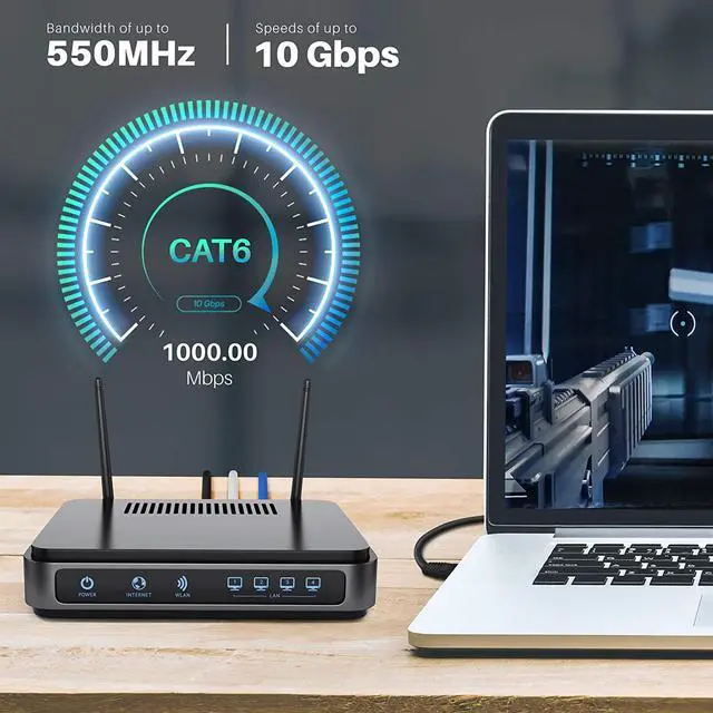 Alt view image 6 of 7 - GearIT Cat 6 Ethernet Cable CCA (100 feet) LAN Network Cord, UTP, Internet, Network Cable - Supports Cat6 / Cat5e / Cat5 Network Standard - Black, 100ft