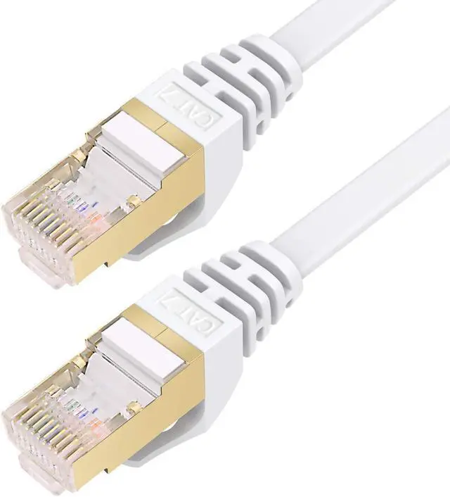 Alt view image 3 of 7 - BUSOHE CAT 7 Ethernet Cable 30 ft, Shielded Solid Flat Internet Network Computer Patch Cord, Faster Than Cat5e/Cat5/Cat6, High Speed LAN Wire with Rj45 Connectors for Router, Modem, Xbox – White